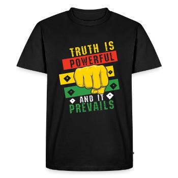 Vérité Poing puissant Fierté Mois de l’histoire des Noirs - T-shirt Premium bio Homme - noir - Devant - Nico (187cm)