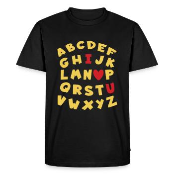 Alphabet Valentines Day Hearts Day Valentines - T-shirt Premium bio Homme - noir - Devant - Nico (187cm)