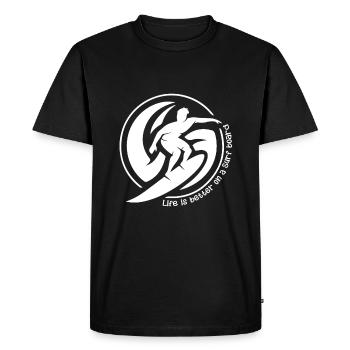 Life is better on a surfboard - Surfing - Men's Premium Organic T-Shirt - black - Front - Nico (187cm)