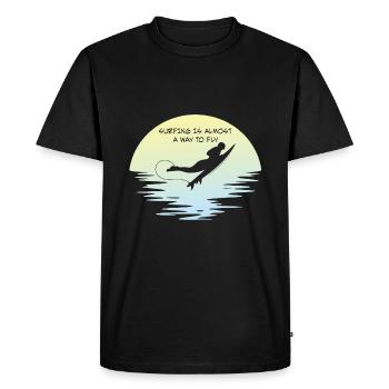 Surfing is almost a way to fly - Surfing - Men's Premium Organic T-Shirt - black - Front - Nico (187cm)