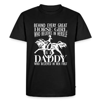 Derrière chaque grande fille de cheval - cheval - T-shirt Premium bio Homme - noir - Devant - Nico (187cm)
