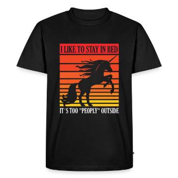 J’aime rester au lit il y a trop de monde - T-shirt Premium bio Homme - noir - Devant - Nico (187cm)