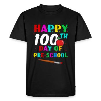 Happy 100th Day Preschool 100 Days Of School - Men's Premium Organic T-Shirt - black - Front - Nico (187cm)
