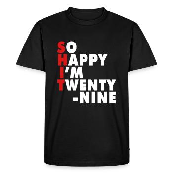 Funny Birth Age 29 Years Old Happy I'm 29 - Men's Premium Organic T-Shirt - black - Front - Nico (187cm)