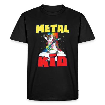 Rock Sign Guitar Unicorn Rainbow Metal Kid Music - Men's Premium Organic T-Shirt - black - Front - Nico (187cm)