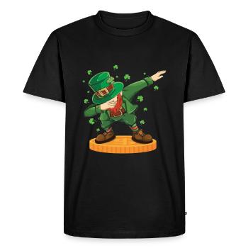 Dab Leprechaun Saint Paddy Shamrock Saint Patricks - Men's Premium Organic T-Shirt - black - Front - Nico (187cm)