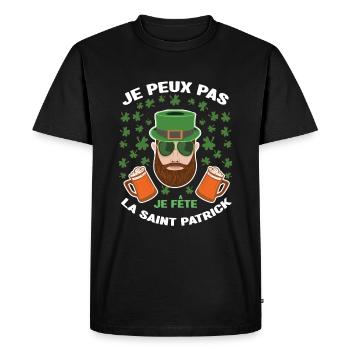 I Can't I Celebrate Saint Patrick Day - Men's Premium Organic T-Shirt - black - Front - Nico (187cm)