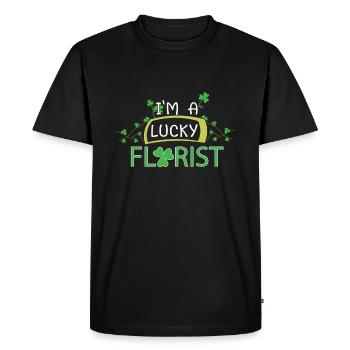 Lucky Florist Shamrock Saint Patrick Day - T-shirt Premium bio Homme - noir - Devant - Nico (187cm)