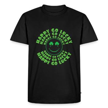 Lucky Paddy Shamrock Saint Patrick Day - T-shirt Premium bio Homme - noir - Devant - Nico (187cm)