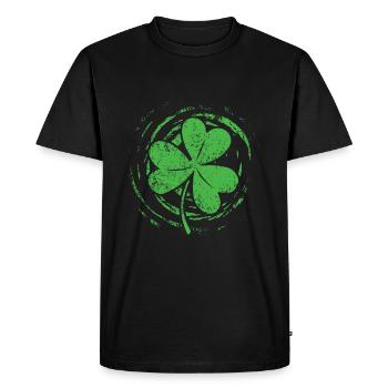 Trèfle Chance Joyeuse Saint-Patrick - T-shirt Premium bio Homme - noir - Devant - Nico (187cm)