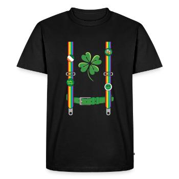Costume Paddy Irlandais Trèfle Saint Patrick - T-shirt Premium bio Homme - noir - Devant - Nico (187cm)