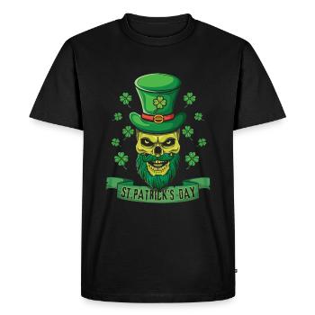 Sugar Bone Irish Shamrock Saint Patrick Day - Men's Premium Organic T-Shirt - black - Front - Nico (187cm)