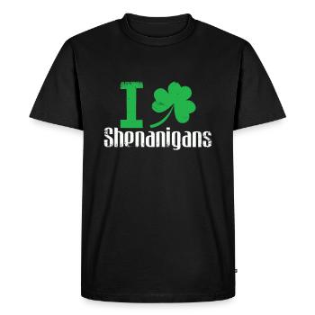 Shamrock I Love Shenanigans Clover Saint Patricks - Men's Premium Organic T-Shirt - black - Front - Nico (187cm)