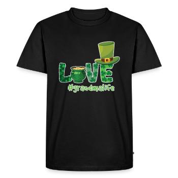 Shamrock Love Grandma Saint Patrick Day - Men's Premium Organic T-Shirt - black - Front - Nico (187cm)