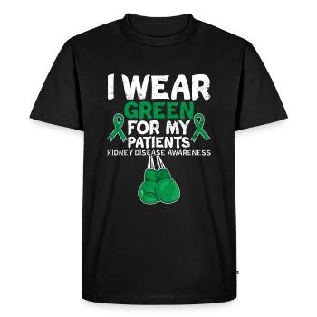 Portez du vert pour les patients Sensibilisation aux maladies rénales - T-shirt Premium bio Homme - noir - Devant - Nico (187cm)