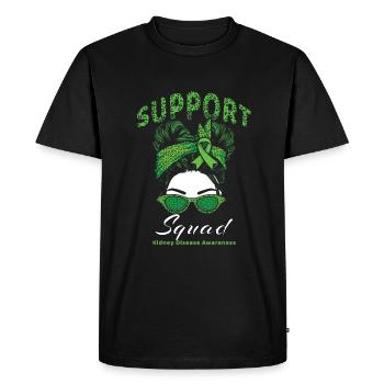 L'escouade soutient le Mois de la sensibilisation à la maladie du rein vert - T-shirt Premium bio Homme - noir - Devant - Nico (187cm)