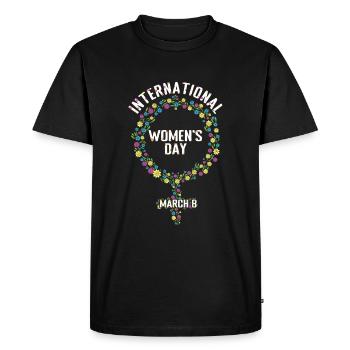 Girl Symbol March 8 International Womens Day - Men's Premium Organic T-Shirt - black - Front - Nico (187cm)