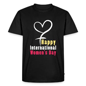 Bonne Journée internationale de la femme 8 mars Féministe - T-shirt Premium bio Homme - noir - Devant - Nico (187cm)
