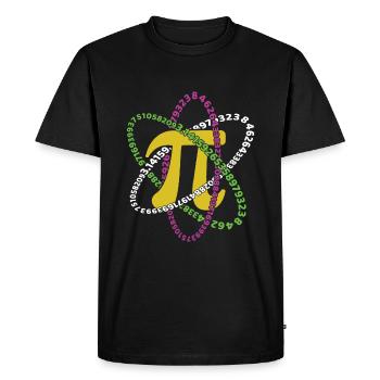 Pi Orbit Math Holiday Mathématiques Pi Day - T-shirt Premium bio Homme - noir - Devant - Nico (187cm)