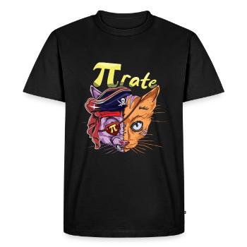 Pi Pirate Cat Math Vacances Mathématiques Pi Day - T-shirt Premium bio Homme - noir - Devant - Nico (187cm)