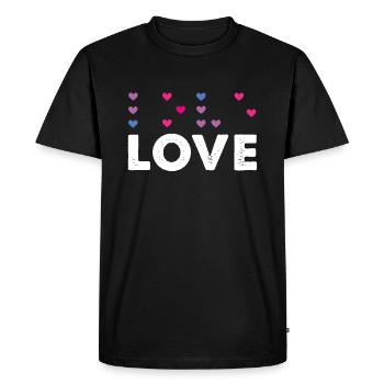 Heart Love Braille Alphabet Braille Language - Men's Premium Organic T-Shirt - black - Front - Nico (187cm)