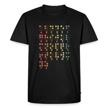 Vintage Letter Braille Language Braille Alphabet - Men's Premium Organic T-Shirt - black - Front - Nico (187cm)