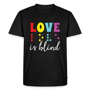 Braille Alphabet Language Braille Love Vintage - Men's Premium Organic T-Shirt - black - Front - Nico (187cm)