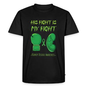 Son combat Wear Green Kidney Disease Awareness - T-shirt Premium bio Homme - noir - Devant - Nico (187cm)
