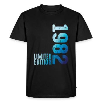 Depuis 1982 Année 1982 Retro Vintage 1982 Naissance - T-shirt Premium bio Homme - noir - Devant - Nico (187cm)