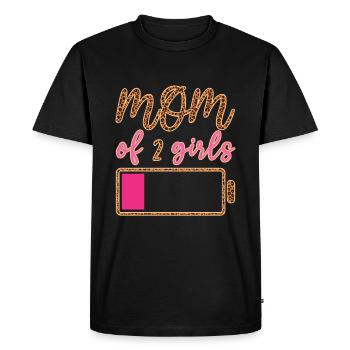 Drôle de maman cite la fête des mères de la mère de deux filles - T-shirt Premium bio Homme - noir - Devant - Nico (187cm)