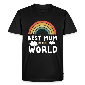Rainbow Mama Best Mom Happy Mother’s Day - T-shirt Premium bio Homme - noir - Devant - Nico (187cm)