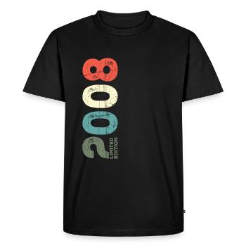 Depuis 2008 Année 2008 Rétro 2008 Millésime 2008 - T-shirt Premium bio Homme - noir - Devant - Nico (187cm)