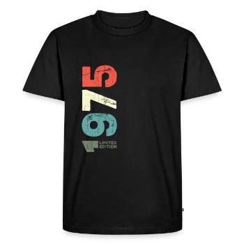 Depuis 1975 Année 1975 Rétro 1975 Millésime 1975 - T-shirt Premium bio Homme - noir - Devant - Nico (187cm)