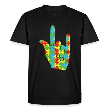 Rock Puzzle Special Autism Awareness - Men's Premium Organic T-Shirt - black - Front - Nico (187cm)
