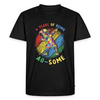 9 ans de sensibilisation à l’autisme au puzzle spécial génial - T-shirt Premium bio Homme - noir - Devant - Nico (187cm)