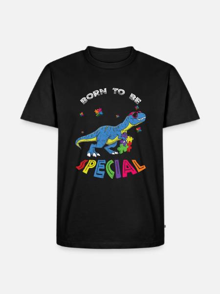 Born Special Dinosaur Puzzle Autism Awareness - T-shirt Premium bio Homme - noir