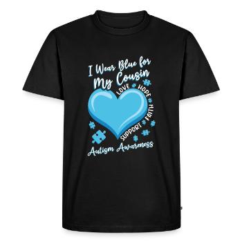 Puzzle April Blue For Cousin Autism Awareness - Men's Premium Organic T-Shirt - black - Front - Nico (187cm)