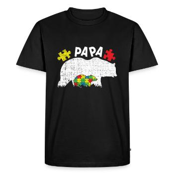 Autism Dad Bear Puzzle Colorful Autism Awareness - Men's Premium Organic T-Shirt - black - Front - Nico (187cm)