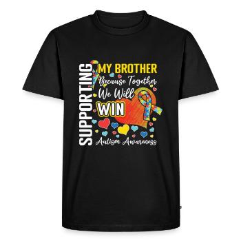 Supporting My Brother Autism Awareness - Men's Premium Organic T-Shirt - black - Front - Nico (187cm)