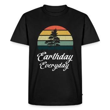 Planet Oceans Day Retro Vintage Earth Day - Men's Premium Organic T-Shirt - black - Front - Nico (187cm)