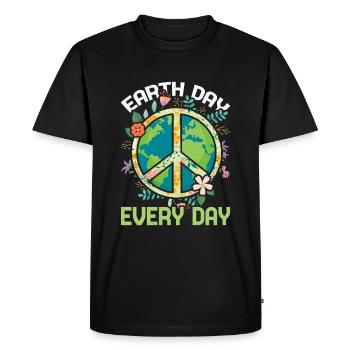 Oceans Day Peace Everyday Earth Day - Men's Premium Organic T-Shirt - black - Front - Nico (187cm)