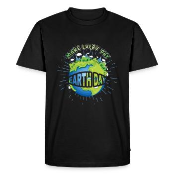 Nature Oceans Day Make Everyday Earth Day - Men's Premium Organic T-Shirt - black - Front - Nico (187cm)