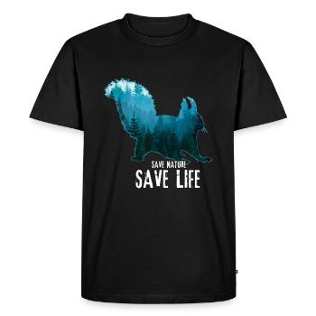 Squirrel Save Nature Oceans Day Earth Day - Men's Premium Organic T-Shirt - black - Front - Nico (187cm)