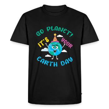 Save Oceans Day Go Planet It Is Earth Day - Men's Premium Organic T-Shirt - black - Front - Nico (187cm)