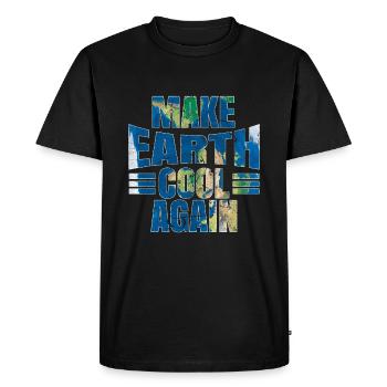 Make Earth Cool Save Nature Oceans Day Earth Day - Men's Premium Organic T-Shirt - black - Front - Nico (187cm)