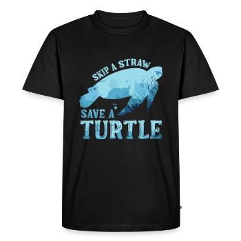 Sauvons les tortues Journée des océans Sauvons la nature Jour de la Terre - T-shirt Premium bio Homme - noir - Devant - Nico (187cm)