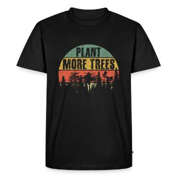 Retro Plant Trees Save Nature Oceans Day Earth Day - Men's Premium Organic T-Shirt - black - Front - Nico (187cm)