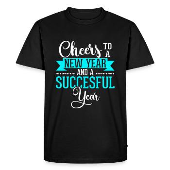 Vive une nouvelle année couronnée de succès - T-shirt Premium bio Homme - noir - Devant - Nico (187cm)