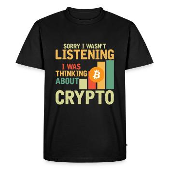 Désolé de ne pas avoir écouté - Crypto - T-shirt Premium bio Homme - noir - Devant - Nico (187cm)
