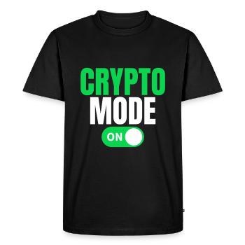 Crypto Mode On - Men's Premium Organic T-Shirt - black - Front - Nico (187cm)